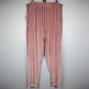 Westbound pink velour joggers-2X